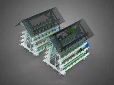AUTO CONTROL MONITORING NUTRIENT DELIVERY HYDROPONIC PLANT FARM 3D model