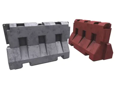 Plastic Barrier Low-poly 3D model