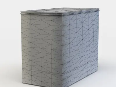 Apartment building Low-poly 3D model 4