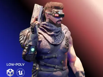Sci Fi Cyberpunk Action Male-Ednar Cylo Low-poly 3D model