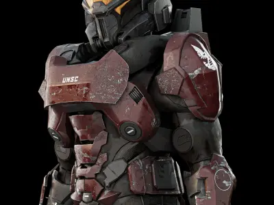 Scifi Red Armor 3D model