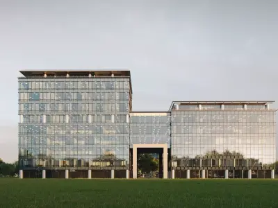 Glass Office Buildings - Modern Business Center 3D model