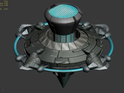 Space-air supply station 3D model