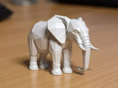 Low Poly Elephant 3D Printable 3D print model
