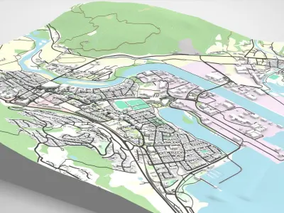 Cityscape Orkanger Norway 3D model