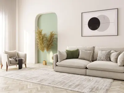 interior livingroom scene 05 3D model