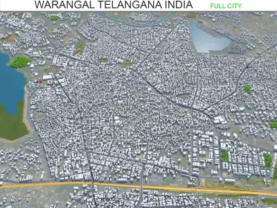 Warangal Telangana India 20km Low-poly 3D model