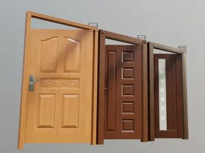 contemporary architecture doors Low-poly 3D model