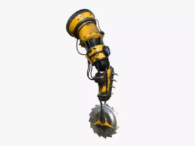 Robotic Arm A03 Yellow - Character Design SciFi Low-poly 3D model