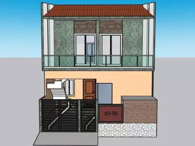 25x45 House design 3D model