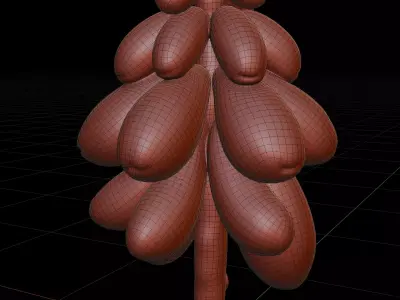 Realistic Hanging Papayas 3D model