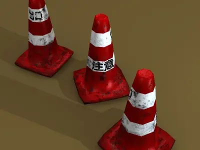 Japanese Traffic Cone 3D model