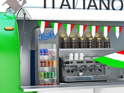 Airstream coffee bar trailer 3D model