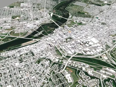 Cityscape Richmond California USA 3D model