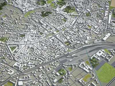Bergamo - City 3D Model Low-poly 3D model