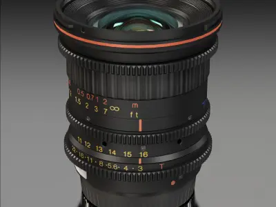 Tokina Cinema ATX 11-16mm T3 Canon EF Lens Low-poly 3D model