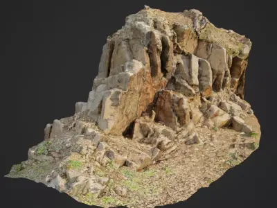 3d scanned cliff face F 3D model