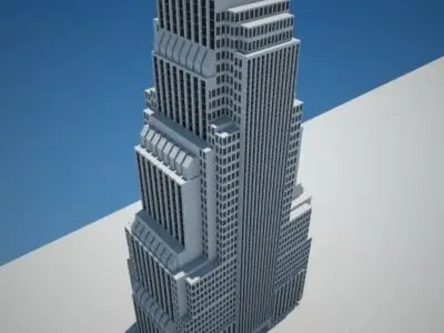 8 Skyscrapers 2 tall building with logo on top 3D model