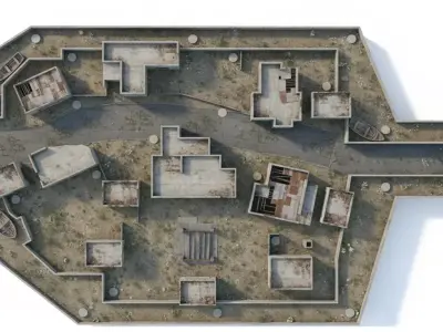 Island Arena Battle Map Low-poly 3D model