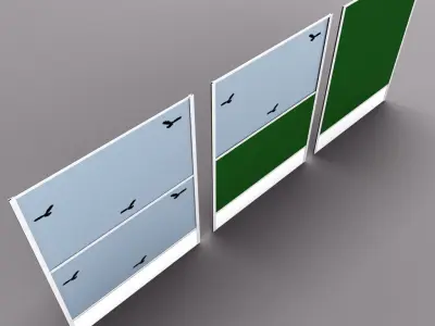 Plastic noise barrier 3D model