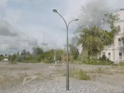 Street Light 15 version 16 10m with pole 4 Low-poly 3D model