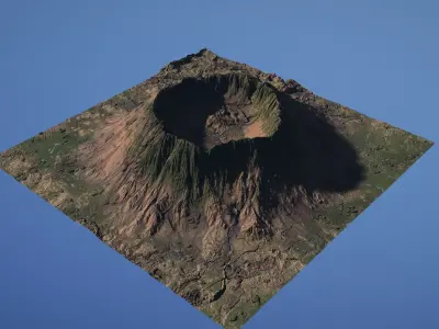 Landscape Environment Volcano Snow 30 Low-poly 3D model