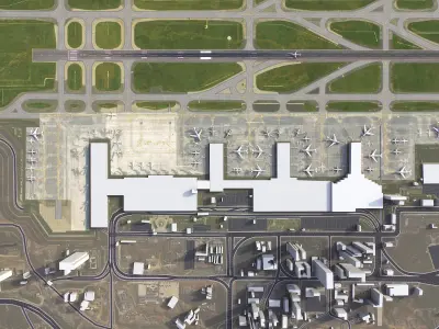 Guiyang - Airport - KWE Low-poly 3D model