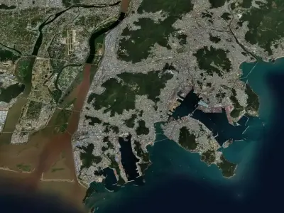 Busan South Korea Feb 2021 Low-poly 3D model Low-poly 3D model