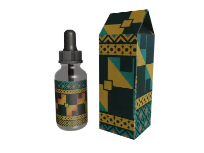 Dropper Bottle and Packaging Box 3D model