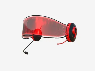 SciFi Glasses H03 Red - Character Design Fashion Low-poly 3D model