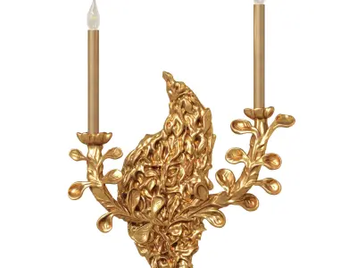 Gerald Bland wall light with ceramic leaf 3D model