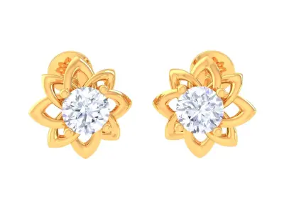 Solitaire Super Light Weight Earring Pendant Set 3D print model