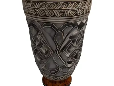 Ornate Engraved Celtic Viking Goblet Low-poly 3D model