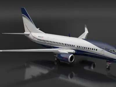  Boeing 737-800 with Interior Rigged for Maya 
