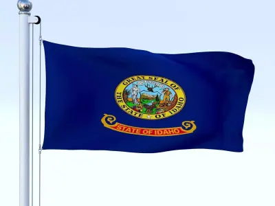 Animated Idaho Flag Low-poly 3D model