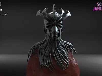 Cyber Punk Helmet Timelapse and Model 3D print model