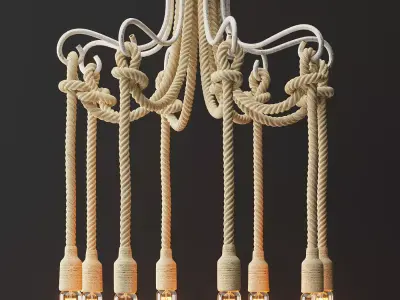 Chandelier Loft Rope Light White 8 3D model