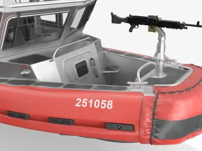  Coast Guard Defender Class Boat Red Simplified 