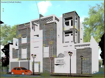 Modern Villa design exterior visualisation house 3D model