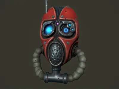 Tech priest mask Low-poly 3D model