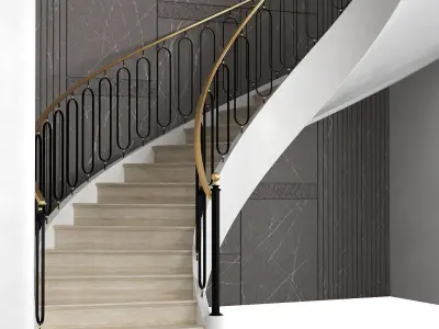 Neoclassical spiral staircase 4 3D model