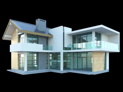 2 Story Modern Style House 3D model