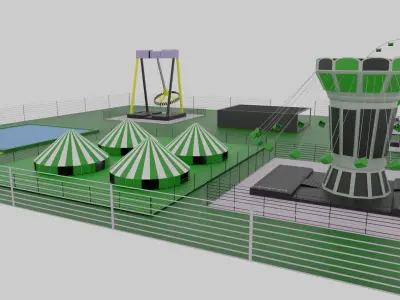 Amusement Park Low-poly 3D model