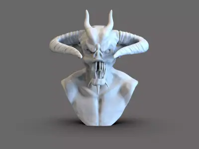 Demon bust 3D print model