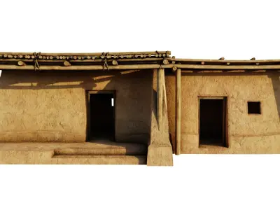 Sturdy Hut Low-poly 3D model