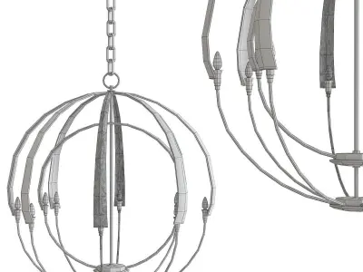 Double Cirque Large Scale Chandelier low poly 3d model Low-poly 3D model