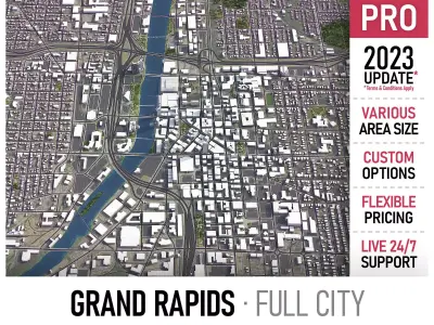 Grand Rapids Low-poly 3D model