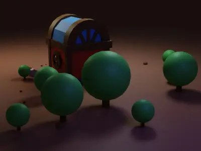 Small residential building in the forest 3D model