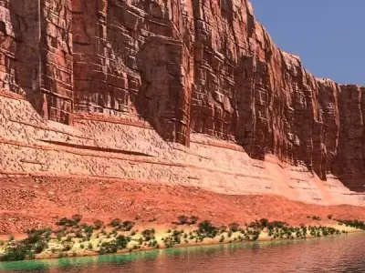 Canyon with river 3D model