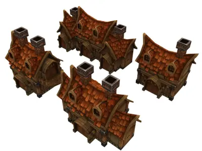 Fantasy Level Set - Low Poly Hand Painted Low-poly 3D model